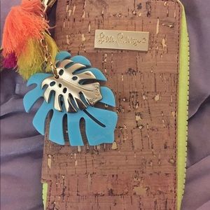 Lilly Pulitzer Cork/Palm Wristlet